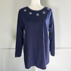 Vintage Chaus | Soft Cotton Minimalist Long Sleeve Tunic